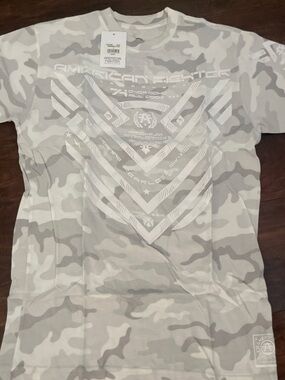 American Fighter White & Light Gray Camo Graphic Tee